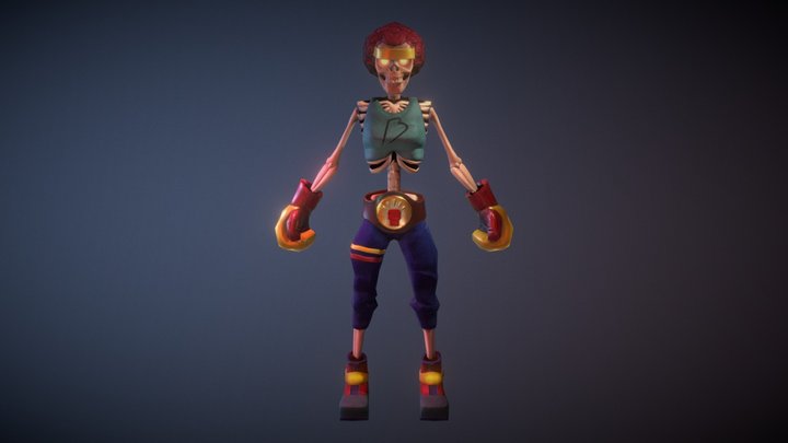 Boxer Skeleton - CharaDesign B2C3 3D Model