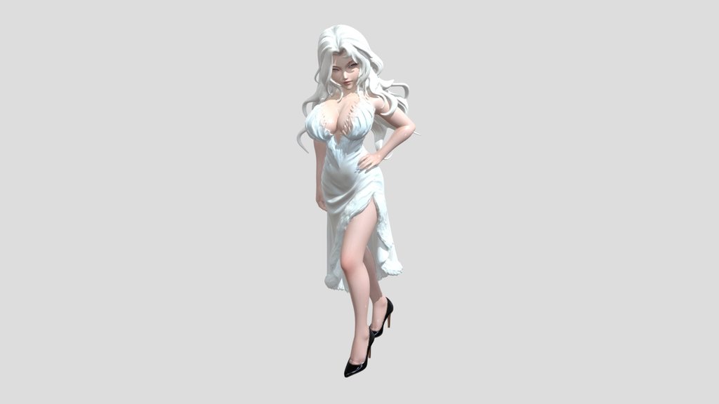 Ice Queen in White Silk