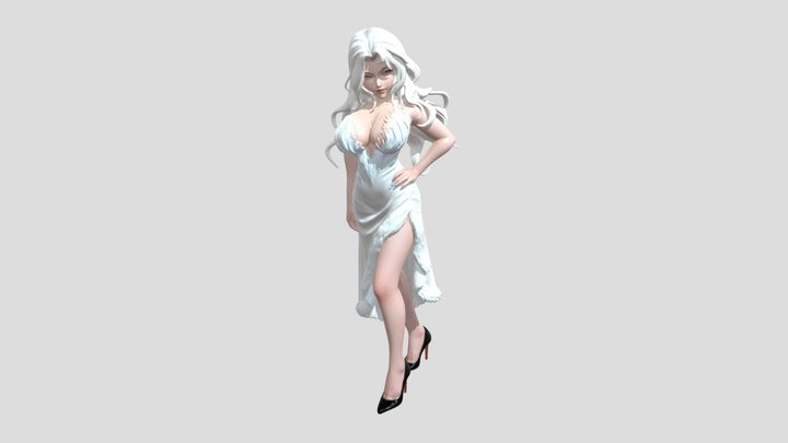 Ice Queen in White Silk