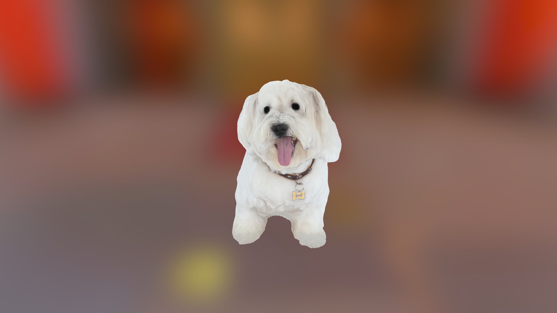 3D model Puppy - This is a 3D model of the Puppy. The 3D model is about a white dog with its tongue out.