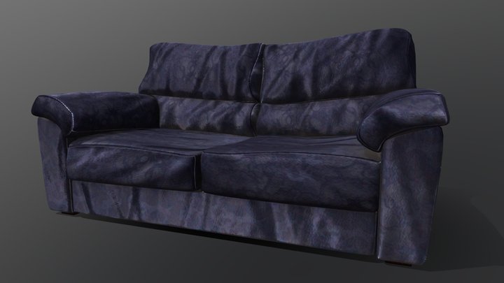 Velvet couch 3D Model