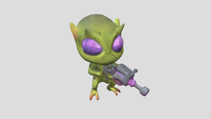 Alien with Gun 3D Model