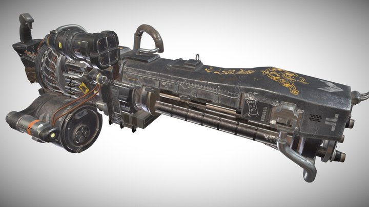 Heavy Pulse Machine Gun 3D Model