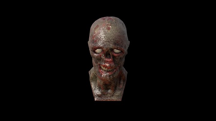 Zombie Head 3D Model