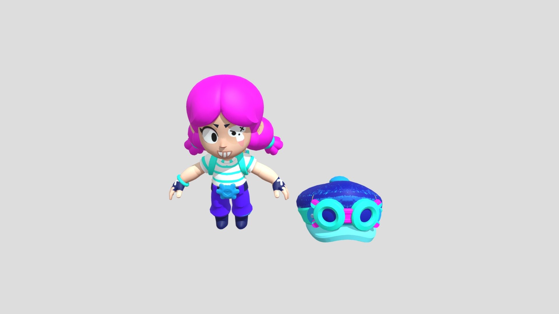 BRAWL STARS JESSIE PENNY WITHOUT HAT - Download Free 3D model by Brawl2024.  [f95a813] - Sketchfab