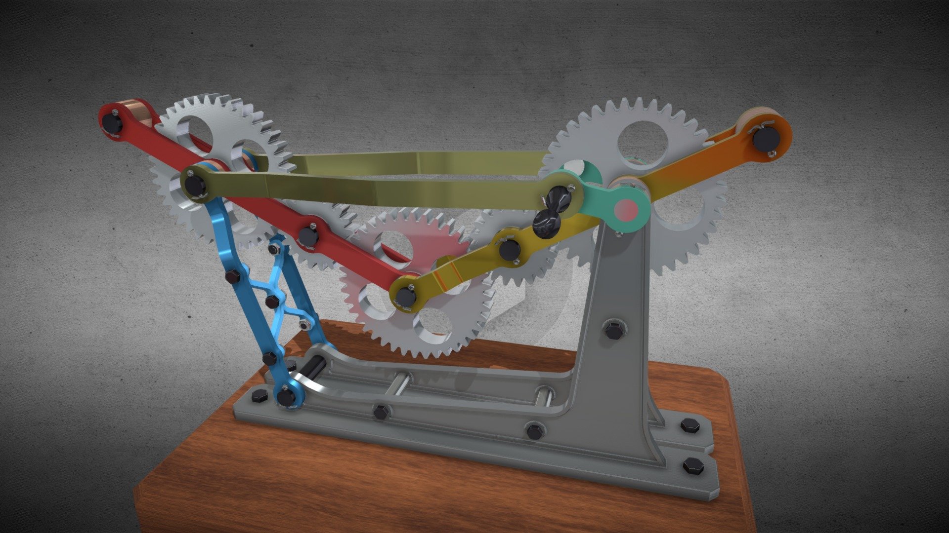 Gear Train with Fixed and Swaying Axes Mechanism