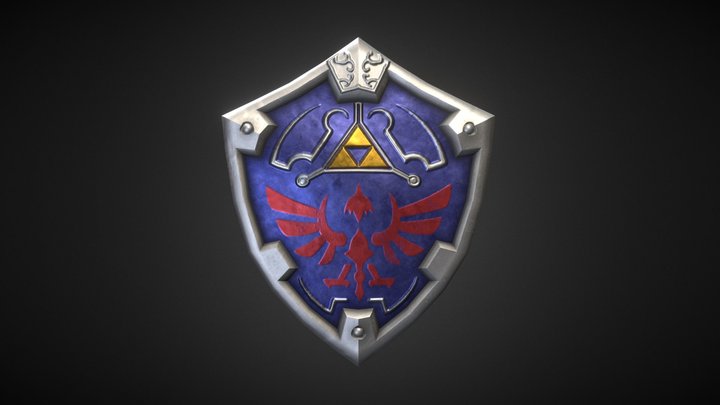 Low Poly Hylian Shield From Legend of Zelda 3D Model