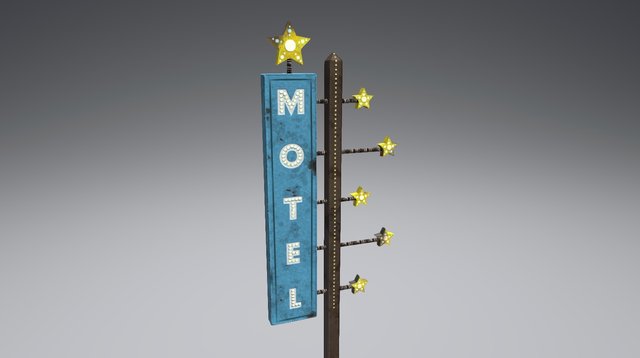 Vintage Starlit Motel Sign 3D Model