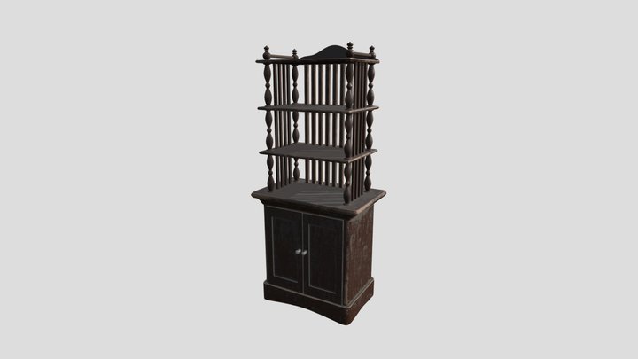 Old bookcase 3D Model