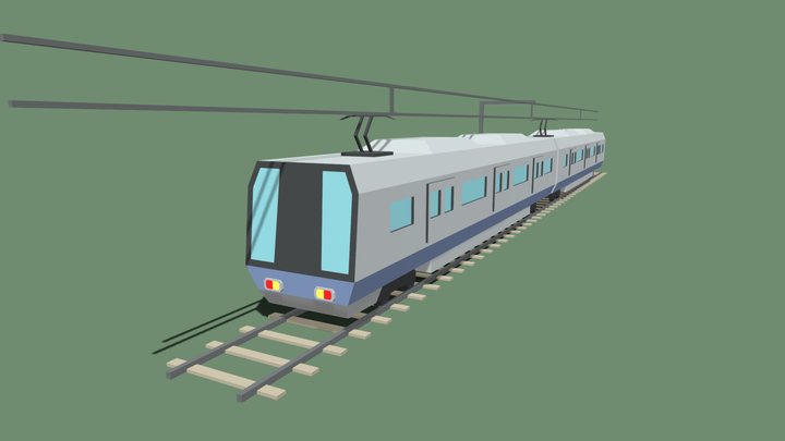 Low Poly Train 3D Model