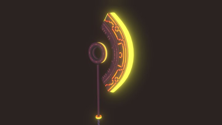 Pixel Molten Axe 3D Model