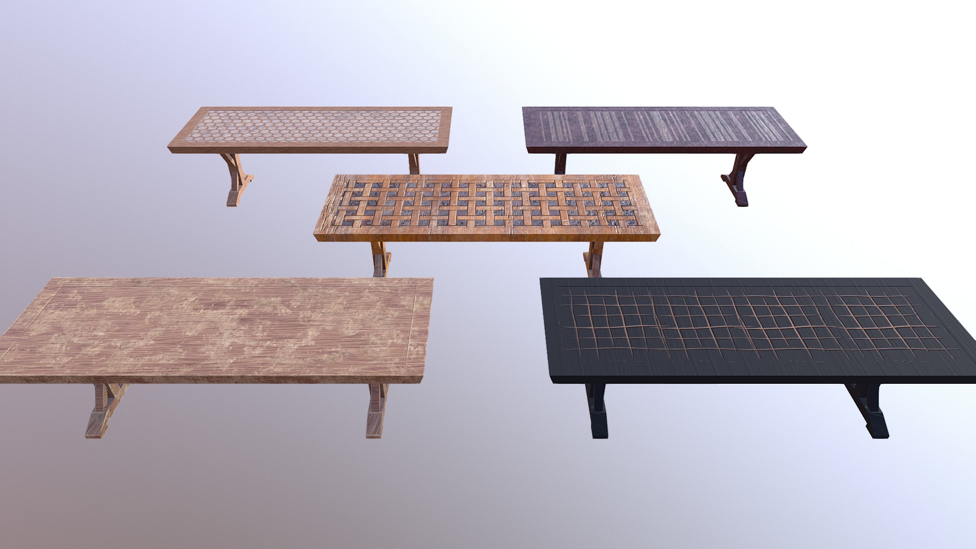 3D model Table M03 – The Marquis Collection - This is a 3D model of the Table M03 - The Marquis Collection. The 3D model is about a group of wooden tables.