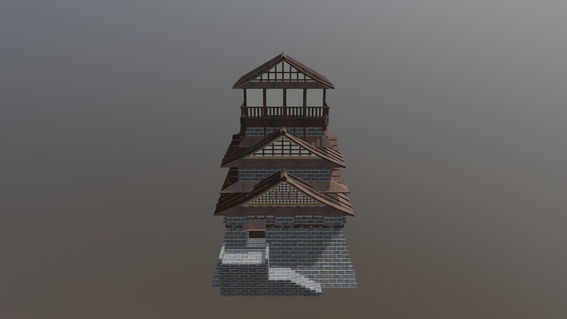 Osaka Castle with texture
