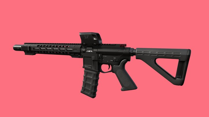 AR-15 Assault Rifle 3D Model