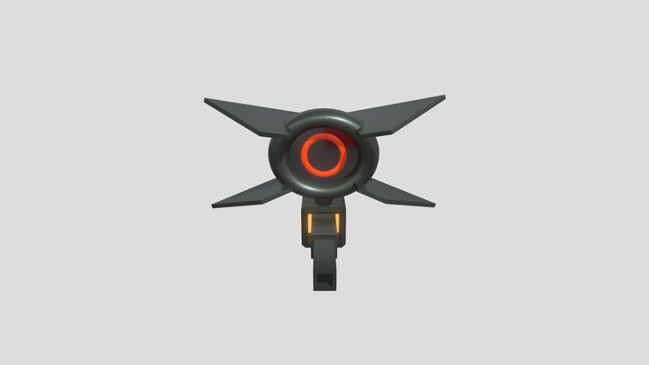 Killer Drone with Cannon 3D Model