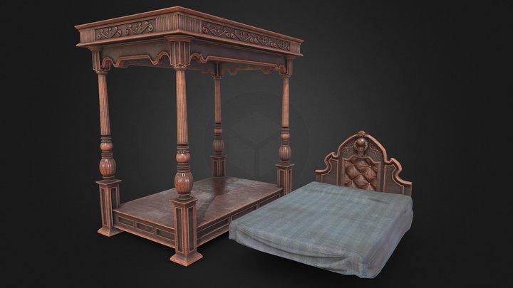 Victorian Bed 3D Model