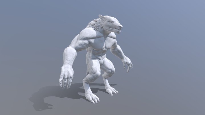 Portfolio 6 - Werewolf Sculpt (Week 4 - Final) 3D Model