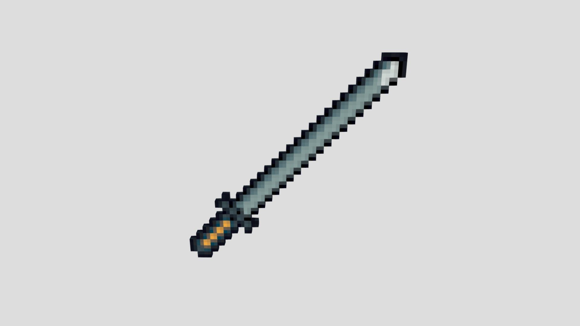 Minecraft Diamond Sword PIXELART 3D