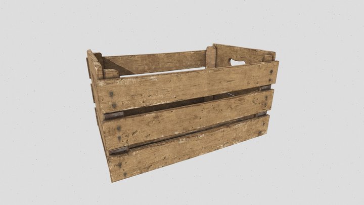 Old Wooden Crate 3D Model