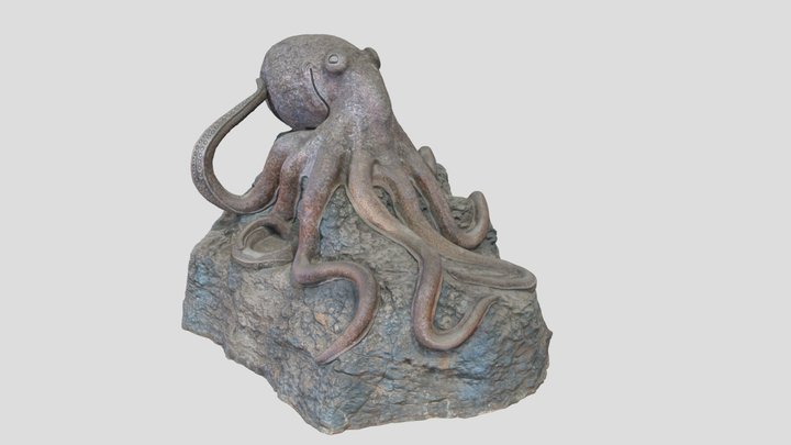 Octopus Statue (De-Lit) 3D Model
