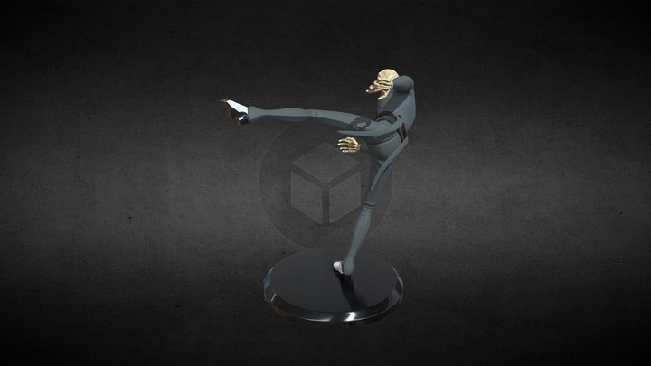 Skeleton in a suit but with Kung-Fu lessons 3D Model