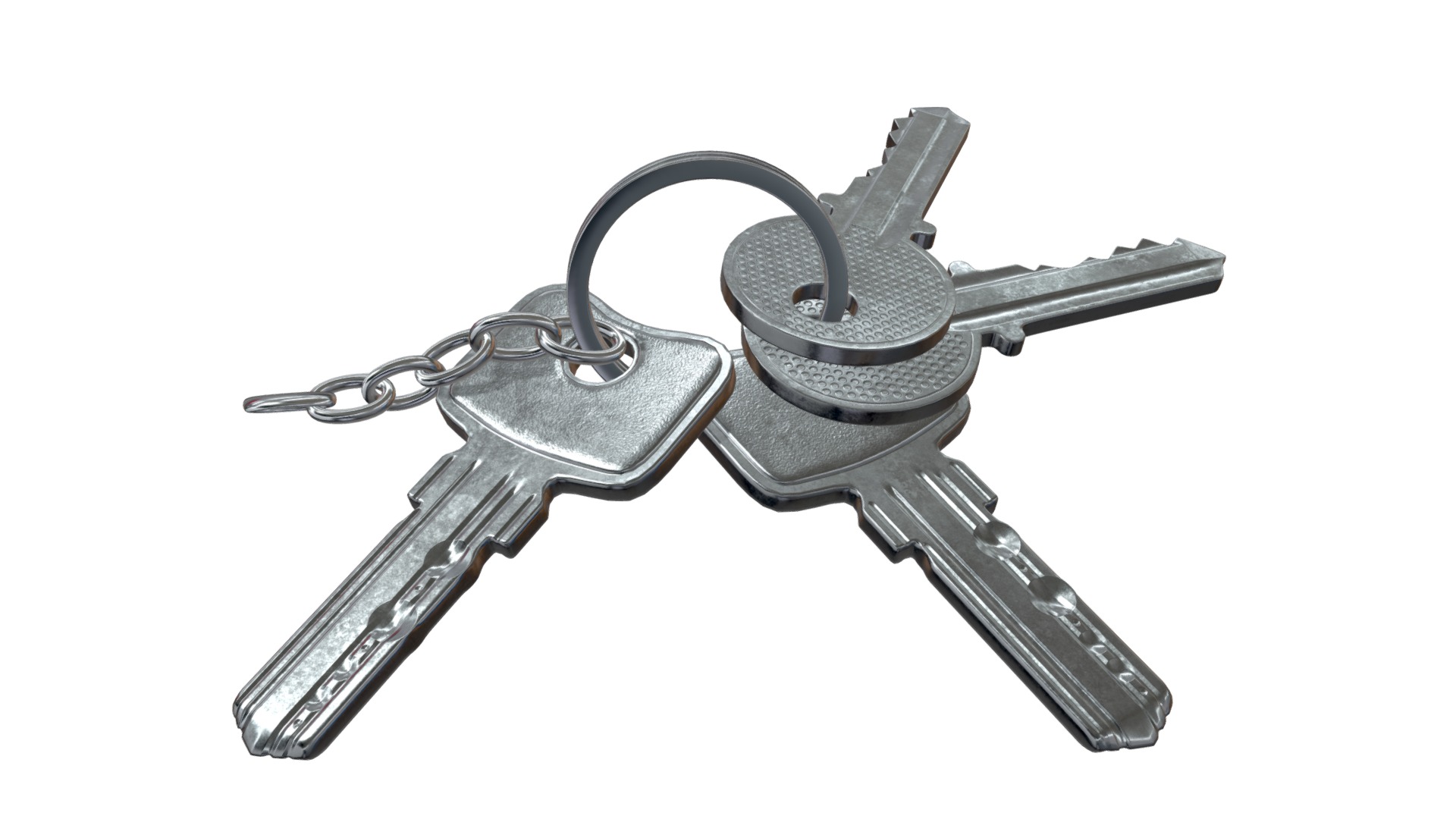 3D model Key set model - This is a 3D model of the Key set model. The 3D model is about a pair of keys.