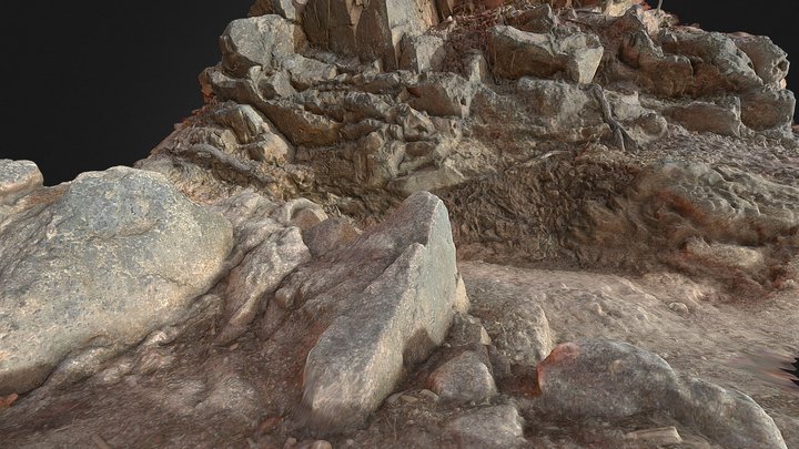 South Korea Mountain - Stone Wall 02 3D Model