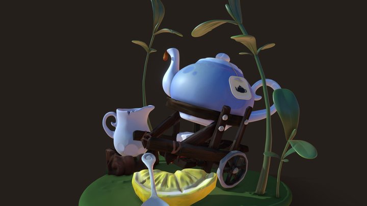 Tea Merchant's Wagon 3D Model
