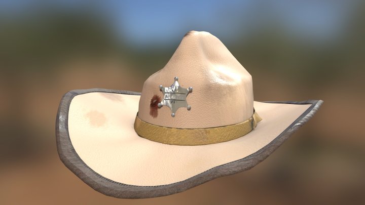 Textured Cowboy Hat 3D Model
