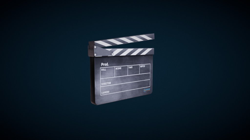 Black film slate or clapperboard