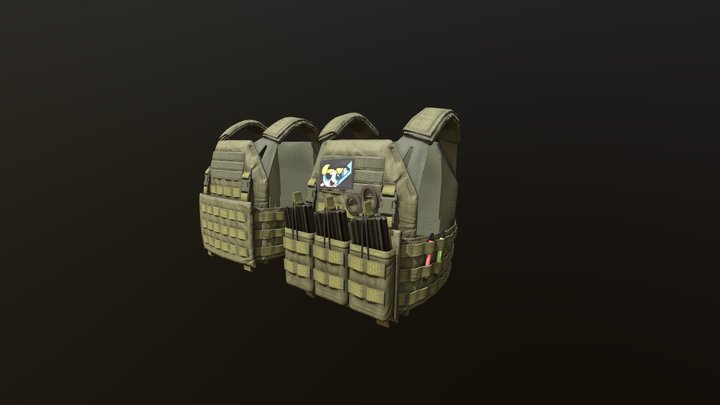 Military vest 01 (plate carrier) 3D Model