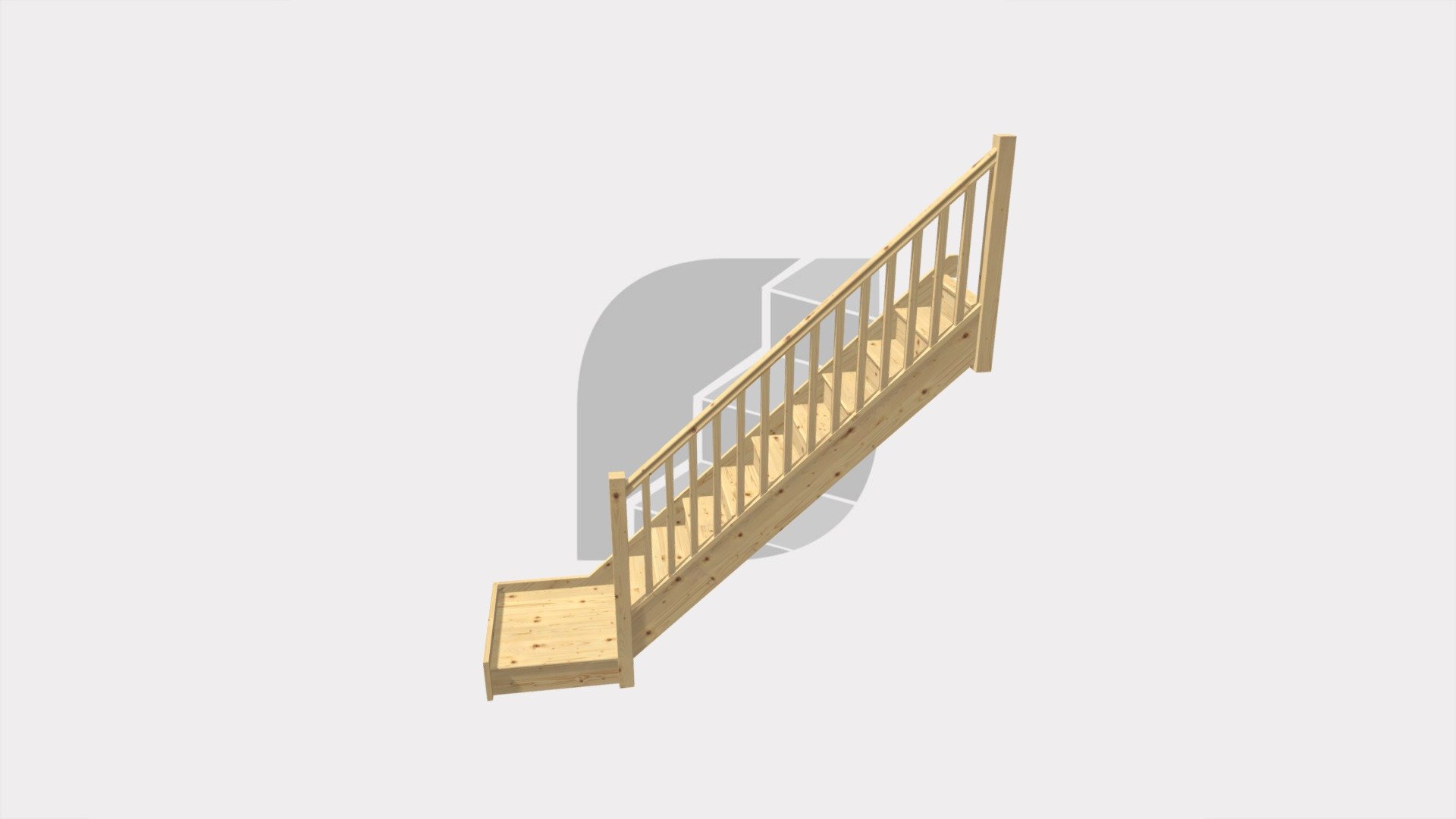 Basic Quarter turnstaircase in pine