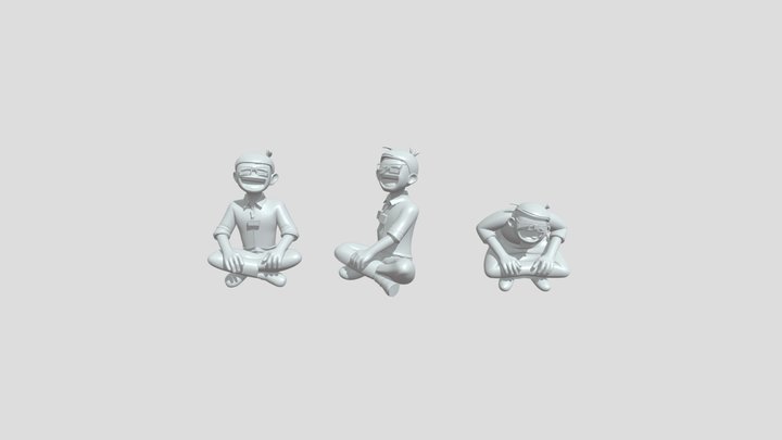 Cartoon office worker character 3D Model
