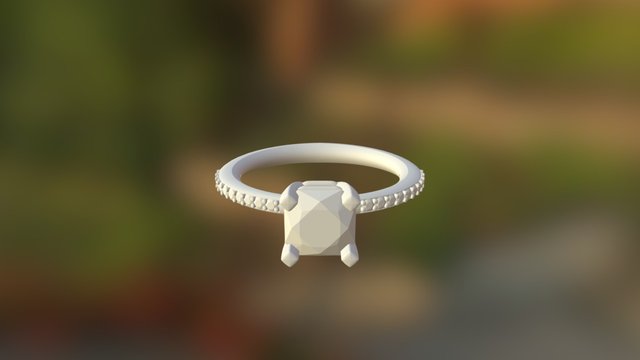 Solitario Carre Aqva Sketchfabb 3D Model