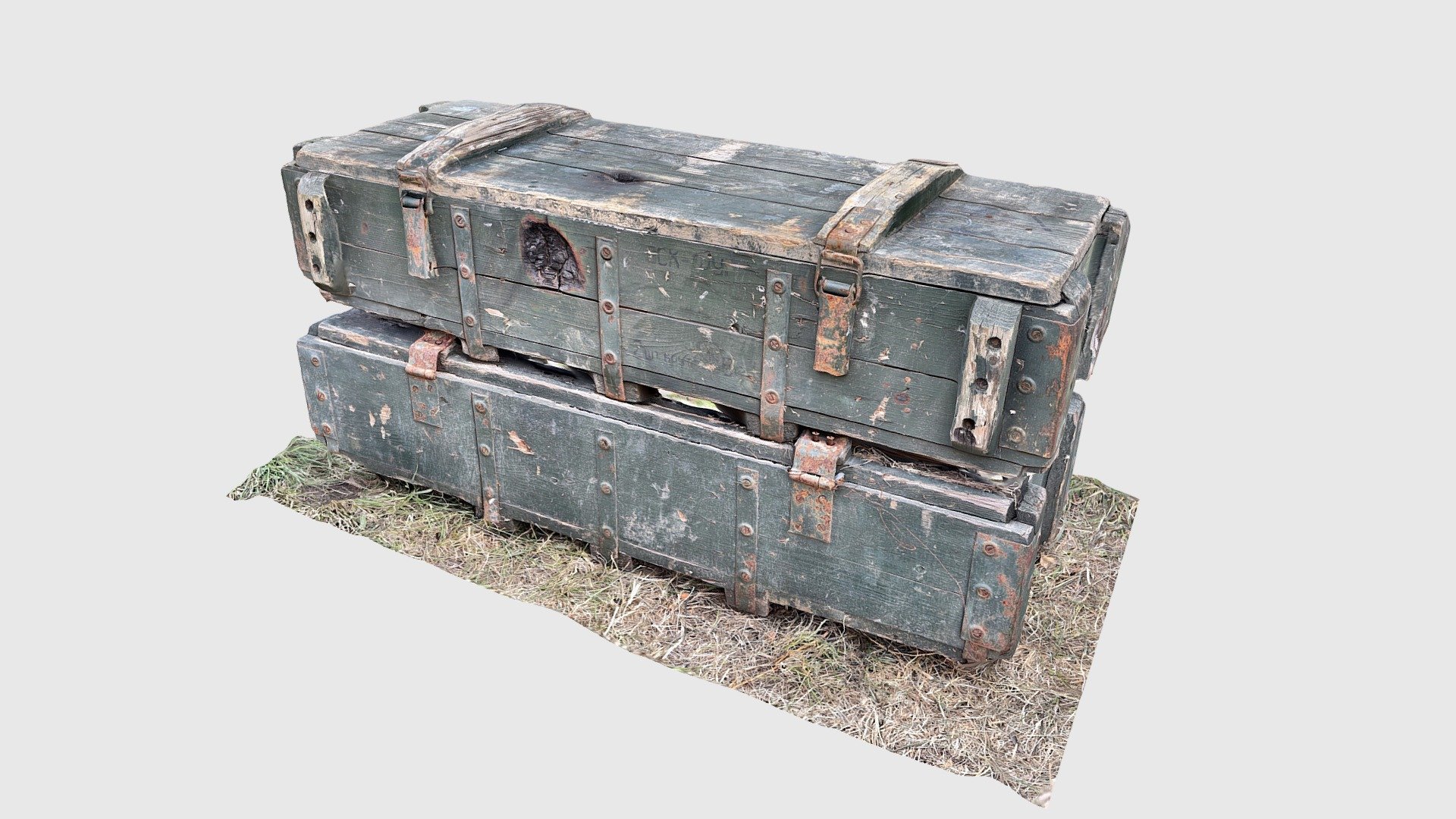 3D model Vintage travel trunk VR / AR / low-poly