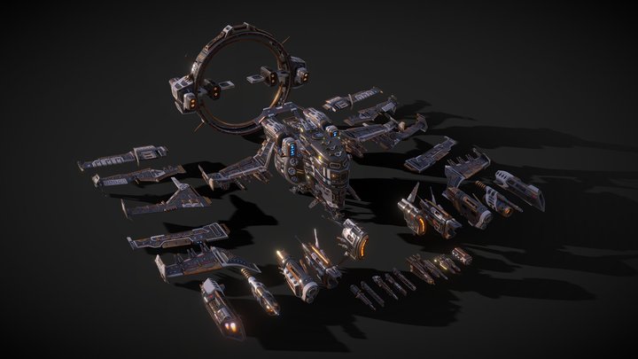 Battleship-spaceship 3D models - Sketchfab