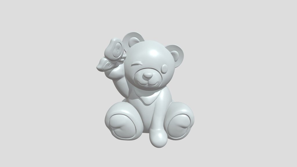 Cute cartoon-style teddy bear figurine