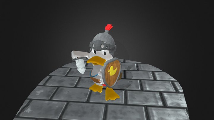 John, The Knight Duck (Armored) 3D Model
