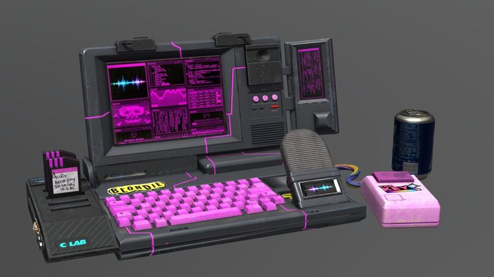 NEW WAVE 80's computer 3D Model