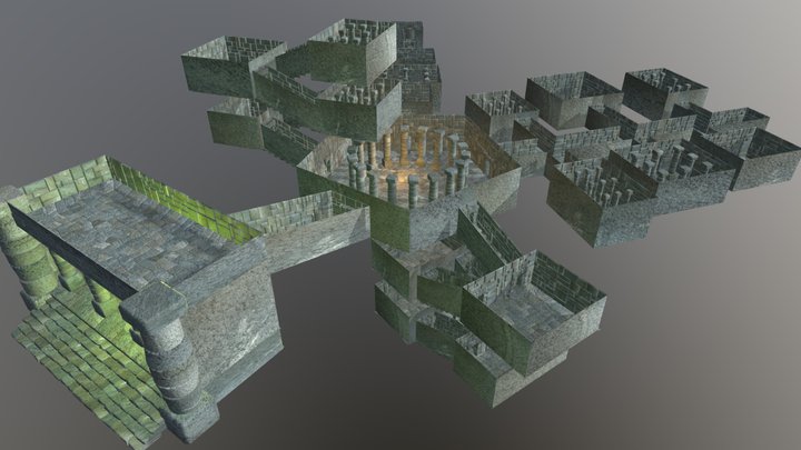 Dungeon III (High-Resolution Stone Relief) 3D Model