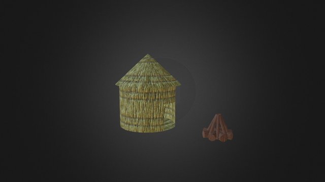 Hut and Fireplace.unity 3D Model