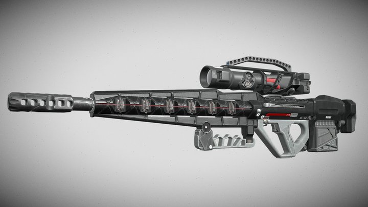 Sci-fi sniper rifle 3D Model
