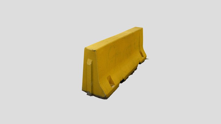 Concrete New Jersey barrier 3D Model