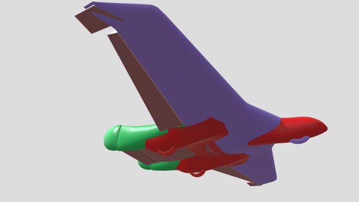Flying Wing with TricycleGear. Modifiers applied 3D Model