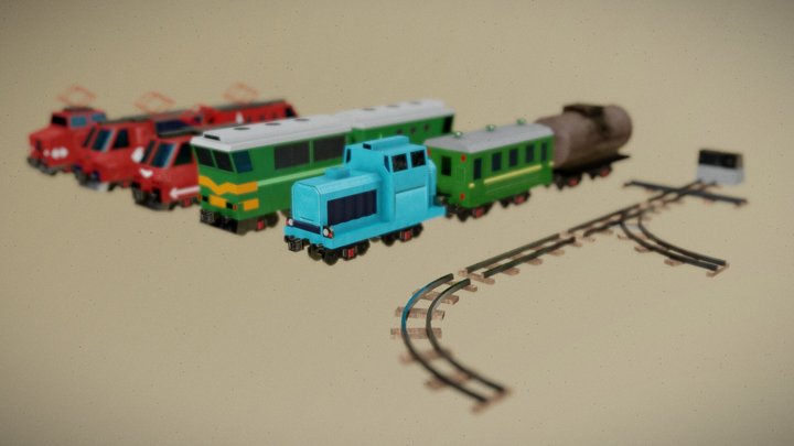 LowPoly PBR Railroad Pack