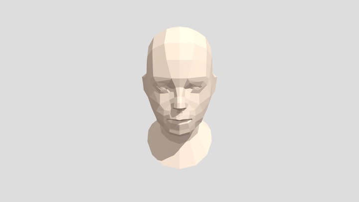 Low Poly Woman Head Base Mesh