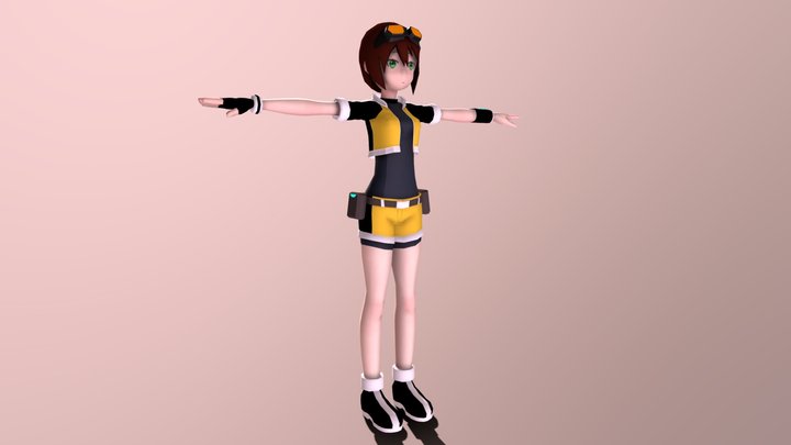 WIP Female Protagonist 3D Model