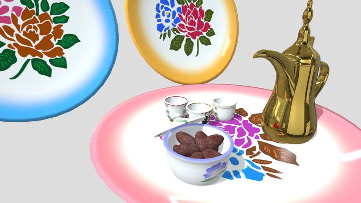 Arabian Qahwa Serving 3D Model