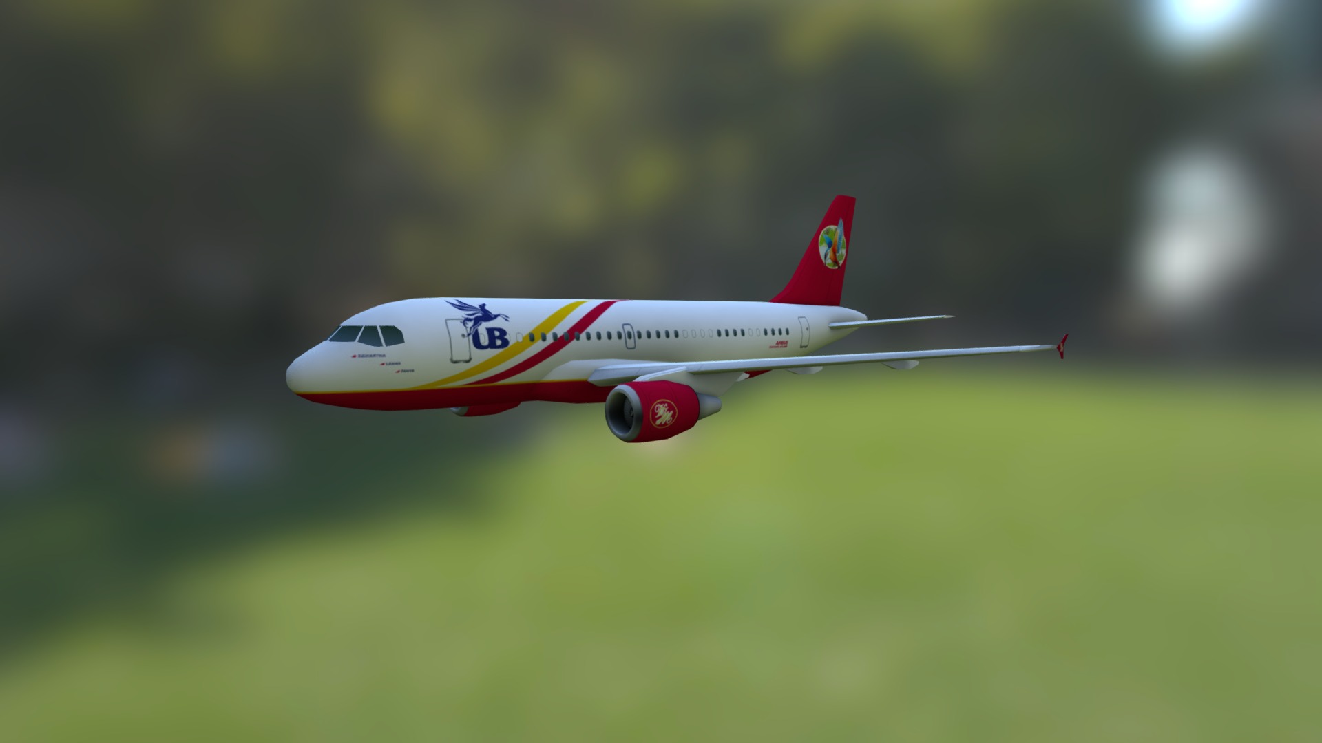 3D model Airbus A319 - This is a 3D model of the Airbus A319. The 3D model is about a plane flying in the sky.