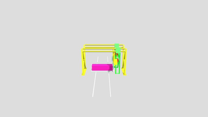 Горизонтальный станок с верхней кареткой 3D Model